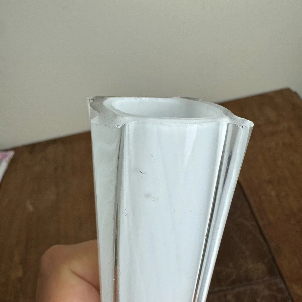 Vintage MCM Retro‎ Tall White Cased Glass Bud Flower Vase 16 inch Home Decor